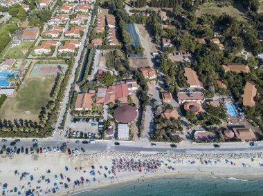 Yukarıda da görüleceği deniz alt, Zambrone plaj, Calabria, İtalya. Dalış dinlenme ve yaz tatil. İtalyan kıyıları, plajları ve kayalar. Havadan görünümü