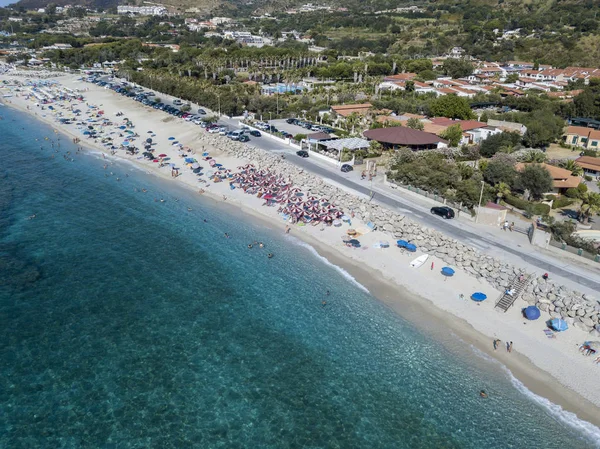 Sea bottom seen from above, Zambrone beach, Calabria, Italy. Diving relaxation and summer vacations. Italian coasts, beaches and rocks. Aerial view — Stock Photo, Image