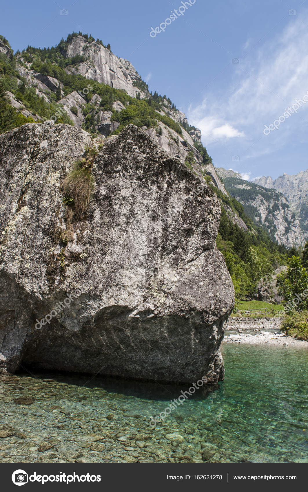 Italy A Rock In The Creek Called The Bidet Of The Countess In Val