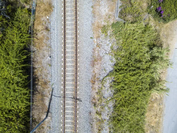 Letecký pohled na koleje — Stock fotografie