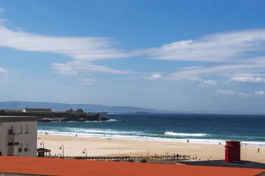 İspanya: Playa de Los mızrak, Tarifa en büyük plaj Cebelitarık Boğazı ve Fas, Rüzgar spor için en popüler yerlerinden biri bakan güney kıyısında görünüm