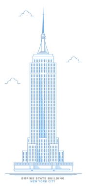 Empire State Binası serbest tasarım stilize. New York City gökdelen art deco tarzında. Manhattan. ABD