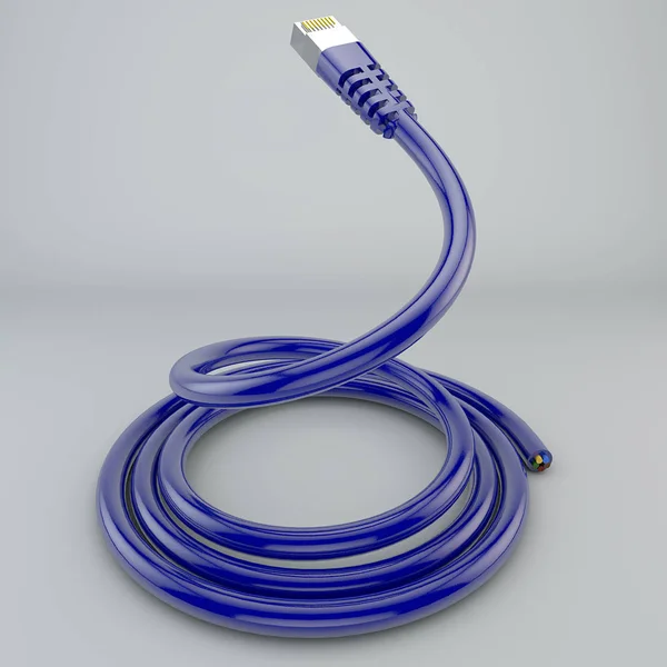 Rolled ethernet cable, internet connection, bandwidth, broadband — Stock Photo, Image