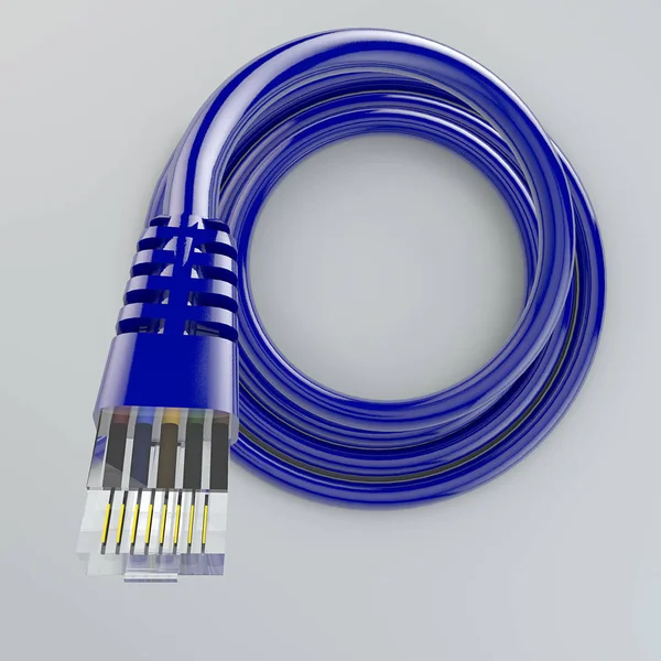 Rolled ethernet cable, internet connection, bandwidth, broadband — Stock Photo, Image