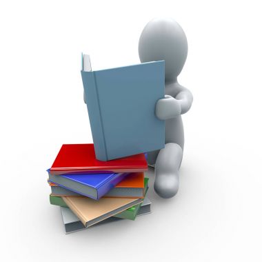 Beyaz kukla el kitap ile. Çalışma ve ödev, kitap okumak