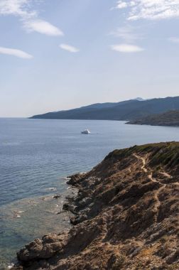 Corsica: Akdeniz ve Akdeniz maki Sentier des Douaniers (özel subay Route), gümrük memurları tarafından geçmişte kullanılan Cap Corse 19 km uzun kıyı yolda boyunca