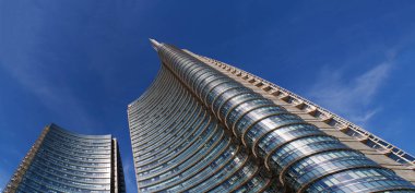 Milan, İtalya: panoramik (Torre Unicredit) Unicredit kulede Gae Aulenti Square, İtalya en yüksek gökdelen tasarlanan mimar Cesar Pelli, Unicredit Bankası Genel Müdürlük tarafından