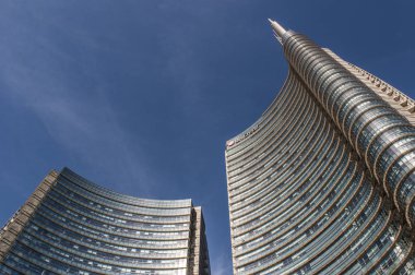 Milan, İtalya: panoramik (Torre Unicredit) Unicredit kulede Gae Aulenti Square, İtalya en yüksek gökdelen tasarlanan mimar Cesar Pelli, Unicredit Bankası Genel Müdürlük tarafından
