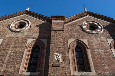 Milan, İtalya: görünüm, kilise, Santa Maria Incoronata, Corso Garibaldi ve Via Marsala, 1400 ortasında Çift Kişilik Kilisesi mimari örneği arasında Kavşağı'nda