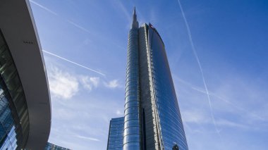 Unicredit kule Gae Aulenti square, Milan gördün. İtalya
