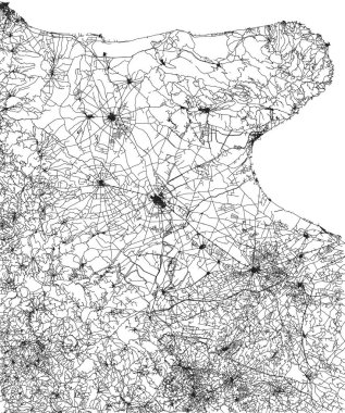 Gargano, Puglia, İtalya'nın yol haritası. Şehirler ve Adriyatik kıyısı yolların