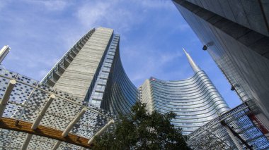Unicredit tower, kare Gae Aulenti, Milan, İtalya.