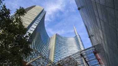 Unicredit tower, kare Gae Aulenti, Milan, İtalya.