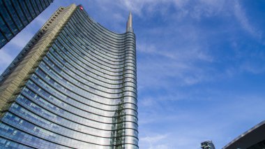 Unicredit tower, kare Gae Aulenti, Milan, İtalya.