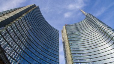 Unicredit tower, kare Gae Aulenti, Milan, İtalya.