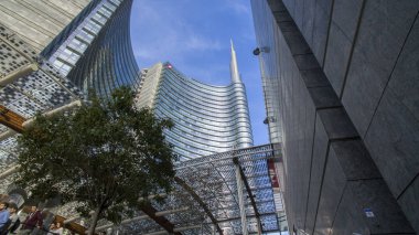 Unicredit tower, kare Gae Aulenti, Milan, İtalya.