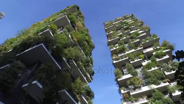 Vertical Forest, Milão, Residências de arranha-céus Porta Nuova, Itália — Vídeo de Stock