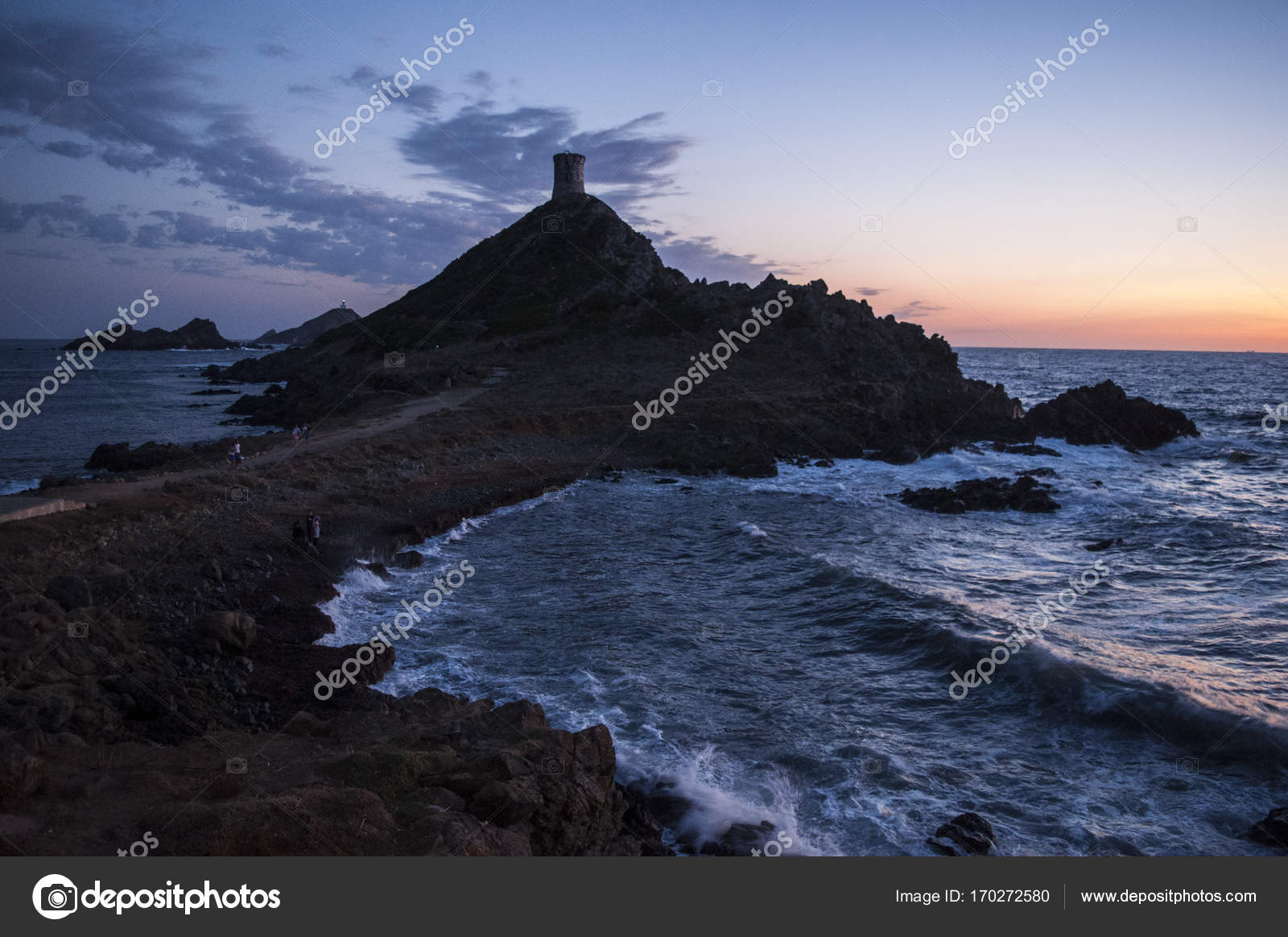Corse Coucher De Soleil Sur La Tour De La Parata Une Tour