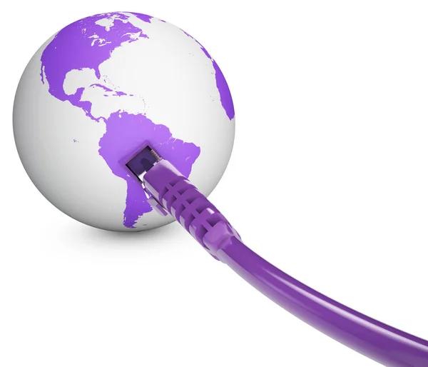 Ethernet cable, internet connection, bandwidth. The world on the web. World Connections, Globe. Royalty Free Stock Photos