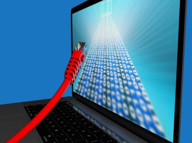 Ethernet kablosu, internet bağlantısı, bant genişliği, dizüstü bilgisayar, yazılım, programlama