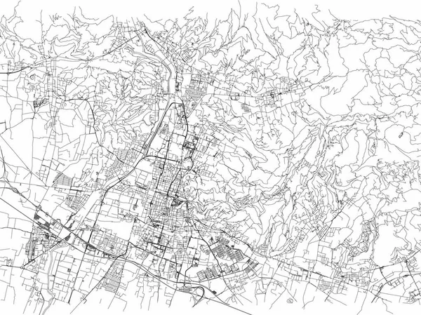 Ruas de Brescia, mapa da cidade, Lombardia, Itália. Mapa de ruas — Vetor de Stock