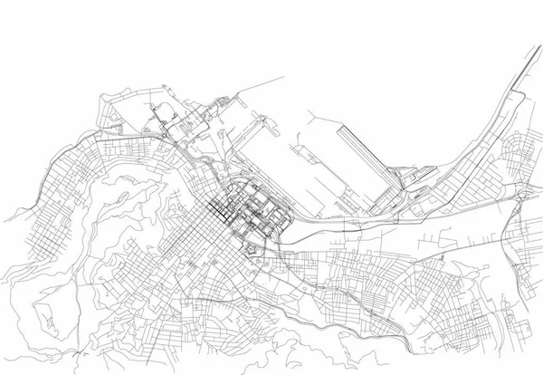 Straten Van Kaapstad Stadsplattegrond Sudafrica Stratenplan — Stockvector