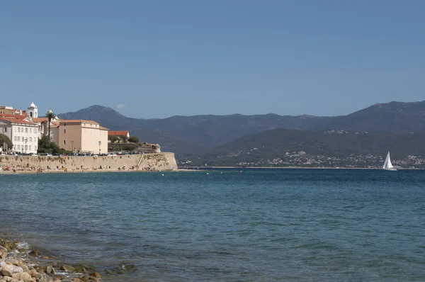 Korsyki 2017 Murów Cytadeli Wieku Ajaccio Imponującej Twierdzy Wojskowej Który — Zdjęcie stockowe