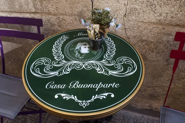 Ajaccio 2017 Tisch Und Stühle Der Bar Casa Buonaparte Vor — Stockfoto