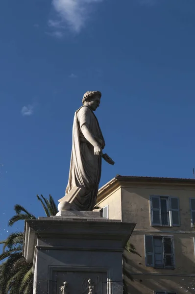 Korsika 2017 Details Von Napoleon Als Erster Konsul Die Statue — Stockfoto
