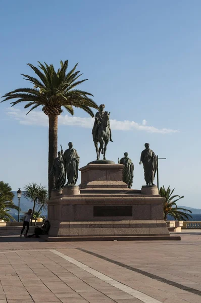 Corsica 2017 Details Napoleon His Four Brothers Monument Inaugurated 1865 — Stock Photo, Image