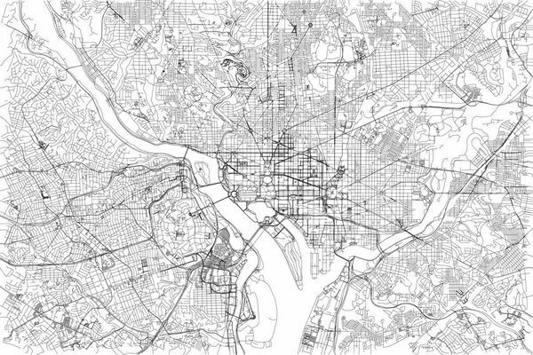 Rues Washington Plan Ville États Unis Carte Rue — Image vectorielle