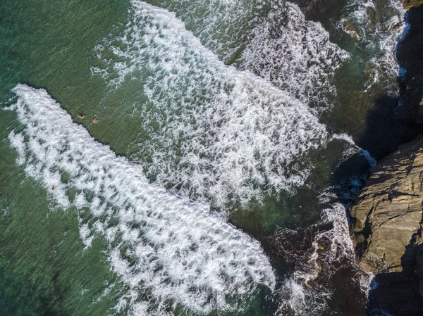 Вид Воздуха Скалы Море Обзор Морского Дна Видно Сверху Прозрачная — стоковое фото