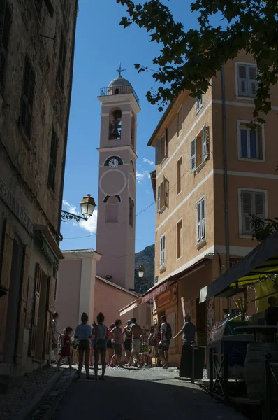 Corsica 2017 Skyline Van Citadel Van Corte Dorp Van Haute — Stockfoto