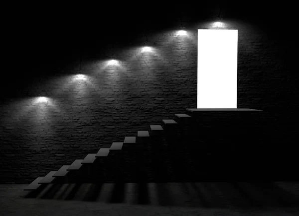 Открытая Дверь Подвала Ступеньками Ведущими Пол Темная Комната — стоковое фото