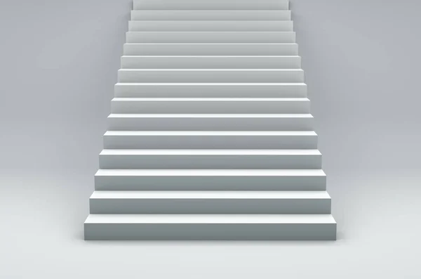 Front View White Stairs Rectangular Steps — Stock Photo, Image