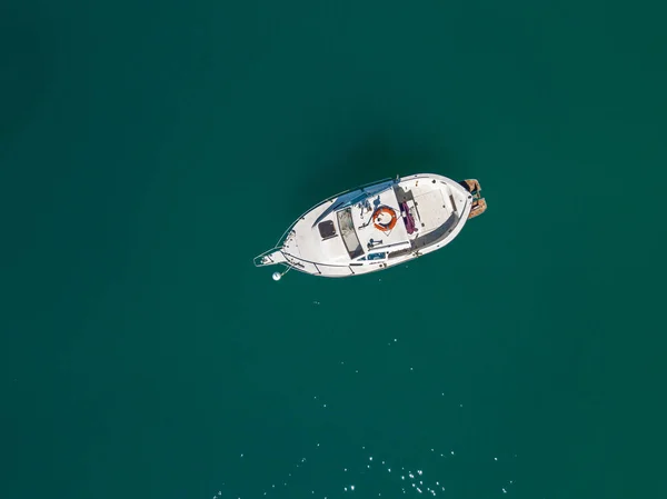 Letecký Pohled Přístav Zakotvené Lodě Rybářské Lodě 2017 Vibo Marina — Stock fotografie