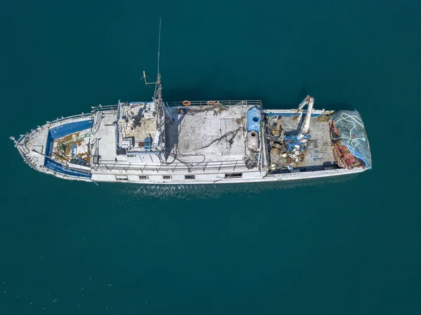 Letecký Pohled Přístav Zakotvené Lodě Rybářské Lodě 2017 Vibo Marina — Stock fotografie