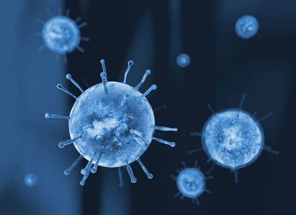 Вирус, грипп, вид вируса под микроскопом, инфекционные заболевания
