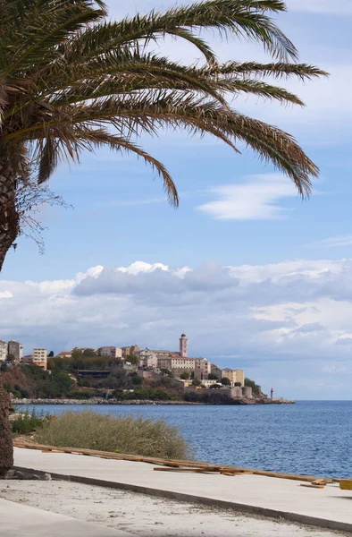 Korsika 2017 Panorama Staré Pevnosti Bastia Město Severovýchodní Části Úpatí — Stock fotografie