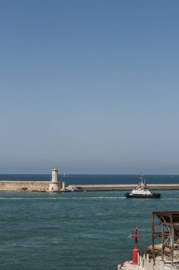 İtalya, 27/08/2017: panoramik Livorno bağlantı noktası, Toskana ana bağlantı noktası ve bir en önemli İtalyan bağlantı noktaları ve tüm Akdeniz her iki yolcu ve yük trafiği için