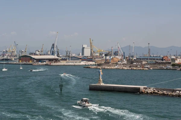 Italie 2017 Vue Panoramique Sur Port Livourne Principal Port Toscane — Photo