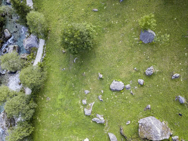 バレー ヴァル 花崗岩の山と森の木々 に囲まれた緑豊かな渓谷の眺め自然愛好家による小さなイタリア ヨセミテ バレーの名前変更 イタリア — ストック写真