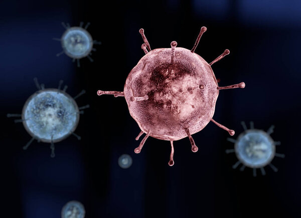 Вирус, грипп, вид вируса под микроскопом, инфекционные заболевания
