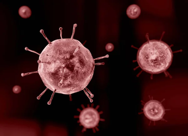 Virus Chřipky Pohled Virus Pod Mikroskopem Infekční Choroby — Stock fotografie