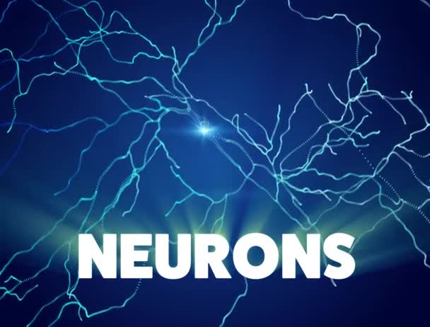 Neurônios Sinapses Circuito Rede Neural Neurônios Cérebro Doenças Degenerativas Parkinson — Vídeo de Stock