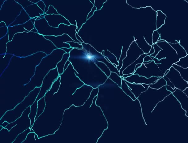 Neuronas Sinapsis Circuito Red Neuronal Neuronas Cerebro Enfermedades Degenerativas Parkinson — Vídeo de stock