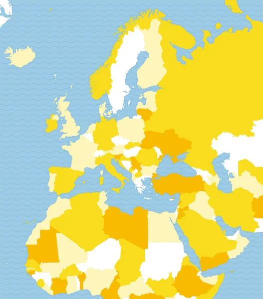 Политическая Карта Европы Африки Ближнего Востока Политическая Карта Границей Государств — стоковый вектор