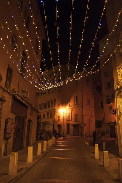 Córcega 2017 Horizonte Nocturno Bastia Ciudad Noreste Base Del Cap —  Fotos de Stock