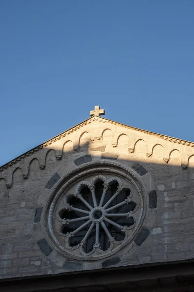 Korsika 2017 Das Rosettenfenster Der Basilika Santa Maria Major Einer — Stockfoto