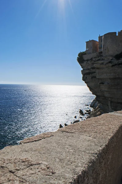 Córcega 2017 Horizonte Del Casco Antiguo Bonifacio Ciudad Extremo Sur —  Fotos de Stock